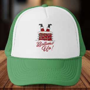 Gorra De Camionero Santa Bottoms Up Divertido Navidad Fiesta