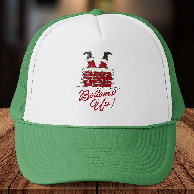 Gorra De Camionero Santa Bottoms Up Funny Christmas Holiday (Subido por el creador)