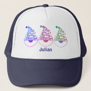 Gorra De Camionero Santa Brillo Moderno Lindo Navidad Personalizado