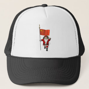 Gorra De Camionero Santa Claus Con Bandera De China