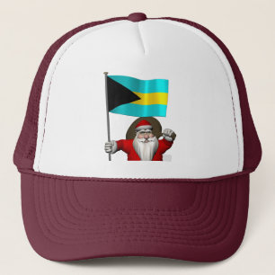 Gorra De Camionero Santa Claus Con Bandera De Las Bahamas
