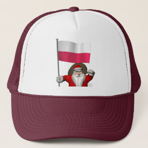 Gorra De Camionero Santa Claus Con Bandera De Polonia
