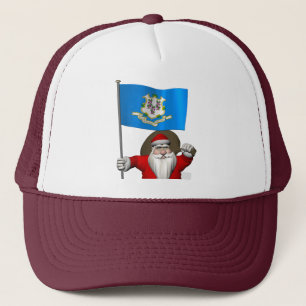 Gorra De Camionero Santa Claus Con El Diseño De Connecticut