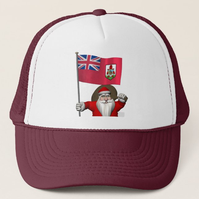 Gorra De Camionero Santa Claus Con El Fin De Bermudas (Anverso)