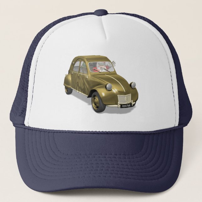 Gorra De Camionero Santa Claus En Citroen 2CV (Anverso)