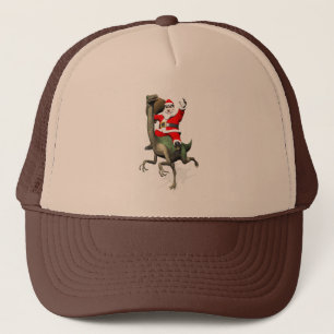 Gorra De Camionero Santa Claus Montando En Gallimimus