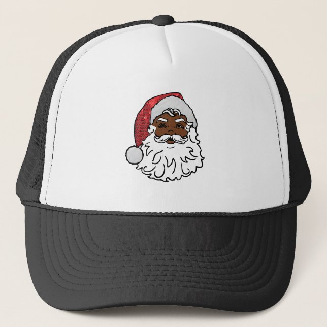 Gorra De Camionero santa claus negro secuenciado (Anverso)