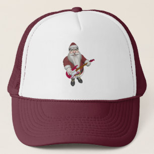 Gorra De Camionero Santa Claus tocando guitarra eléctrica