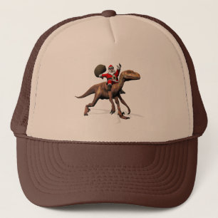 Gorra De Camionero Santa Claus Viajando En Deinonychus