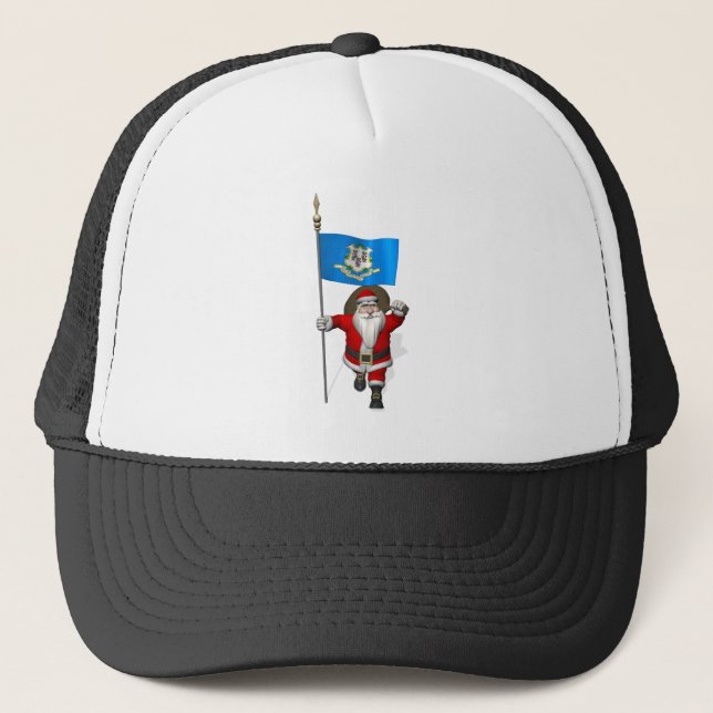 Gorra De Camionero Santa Claus With Ensign Of Connecticut (Anverso)