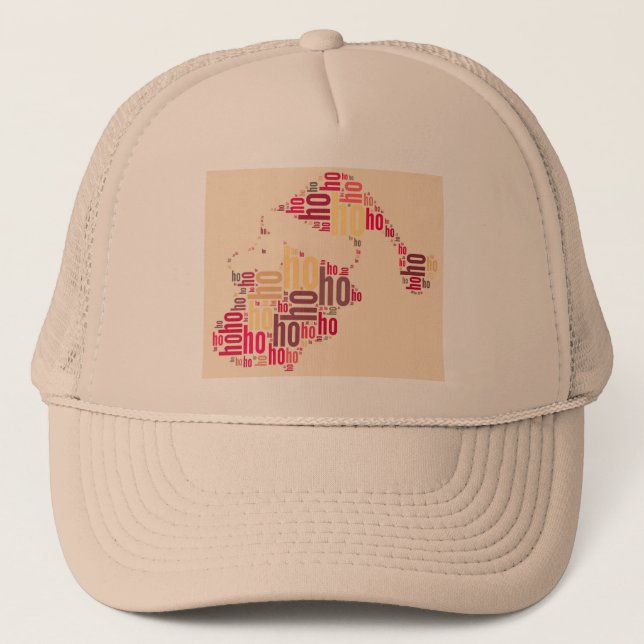 Gorra De Camionero Santa Claus wordcloud Ho Ho Ho (Anverso)