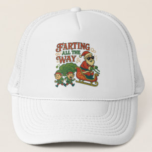 Gorra De Camionero Santa Divertido Tiroteando Gases En Navidad