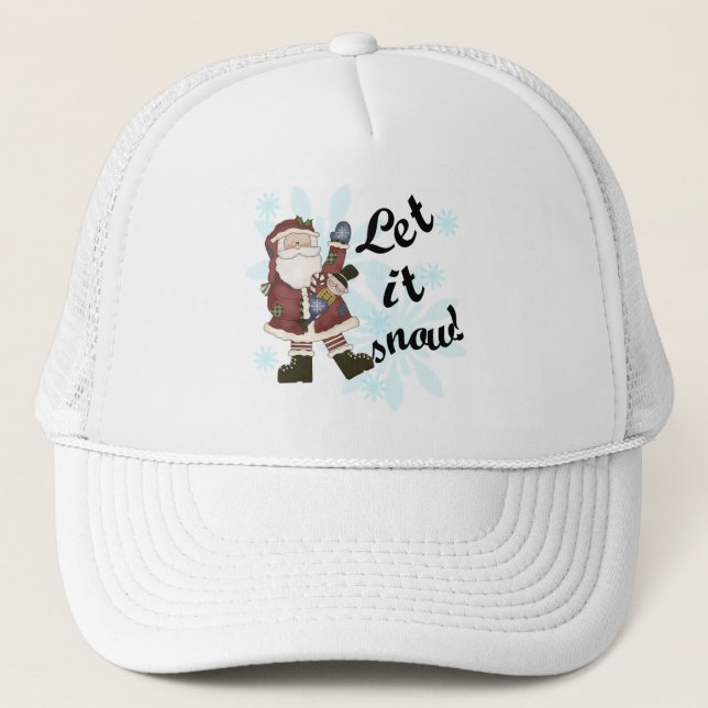 Gorra De Camionero Santa Let it Snow Camisetas y Regalos (Anverso)