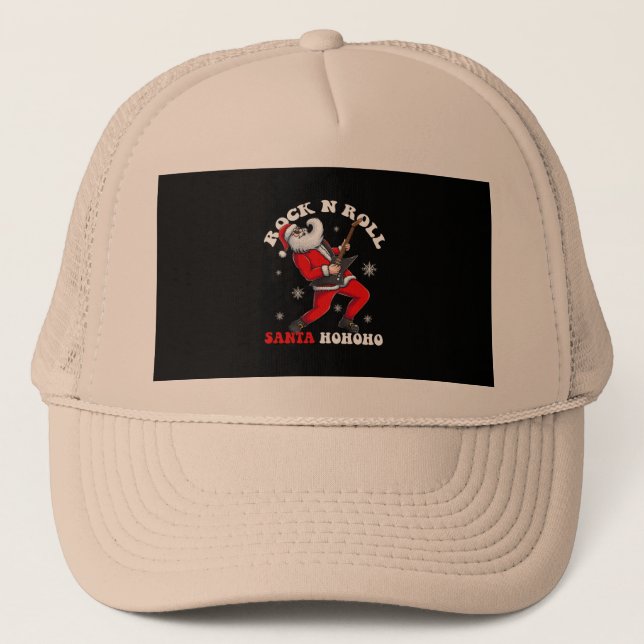 Gorra De Camionero santa toca guitarra rock and rol (Anverso)