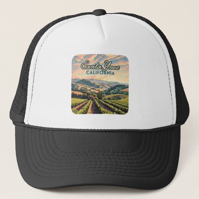Gorra De Camionero Santa Ynez California Vineyard Retro (Anverso)
