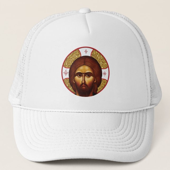 Gorra De Camionero Santo Jesús Cristo Icono Ortodoxo (Anverso)