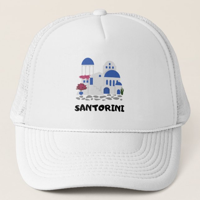 Gorra De Camionero Santorini Grecia Vintage (Anverso)