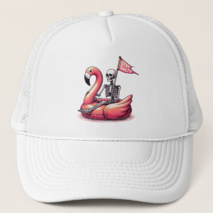 Gorra De Camionero Sarcástico esqueleto sobre flamenco - Permanecer s