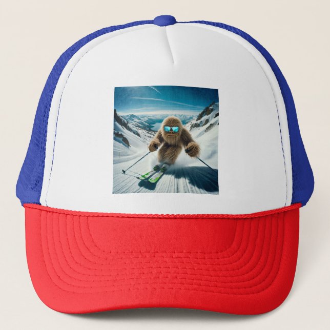 Gorra De Camionero Sasquatch el esquiador (Anverso)