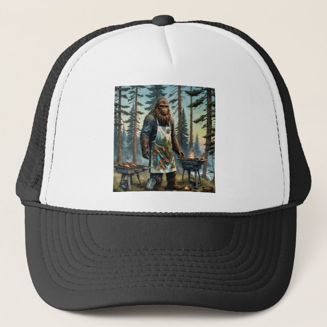 Gorra De Camionero Sasquatch Fish Grillmaster Dad (Anverso)