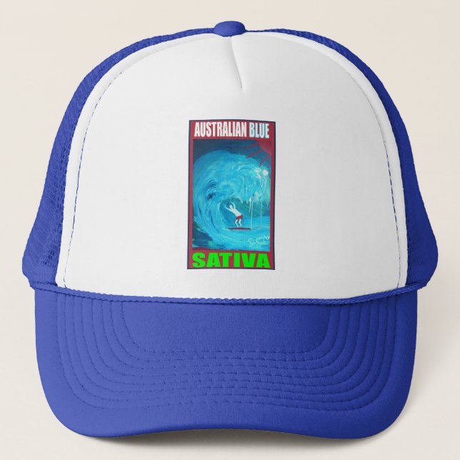 GORRA DE CAMIONERO SATIVA AZUL AUSTRALIANA (Anverso)