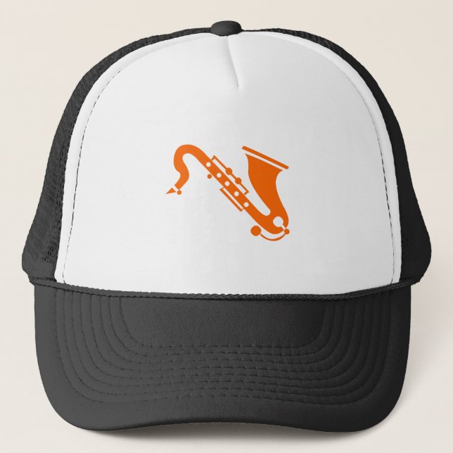Gorra De Camionero Saxofón - Naranja (Anverso)