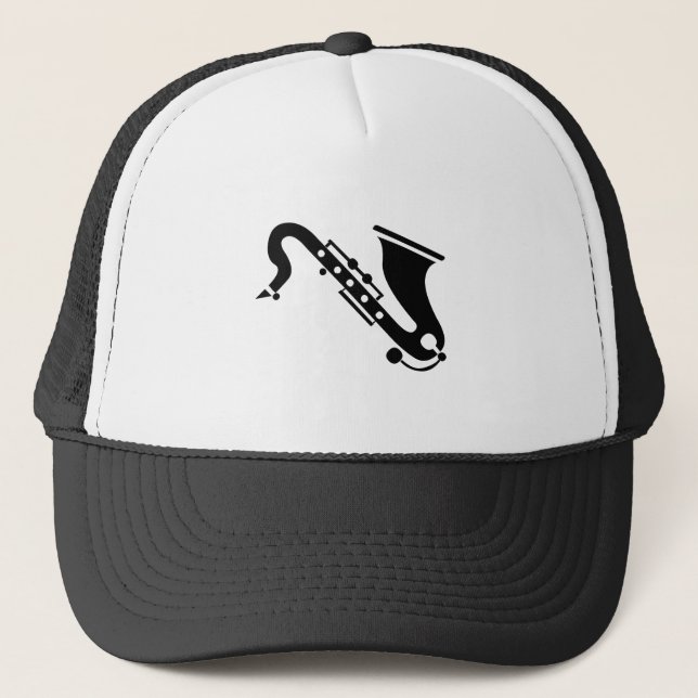 Gorra De Camionero Saxofón - Negro (Anverso)