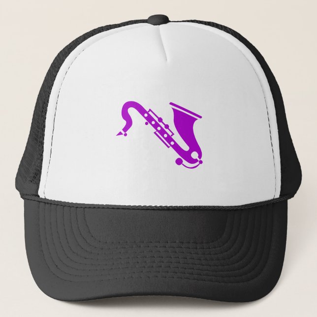 Gorra De Camionero Saxofón - Púrpura (Anverso)
