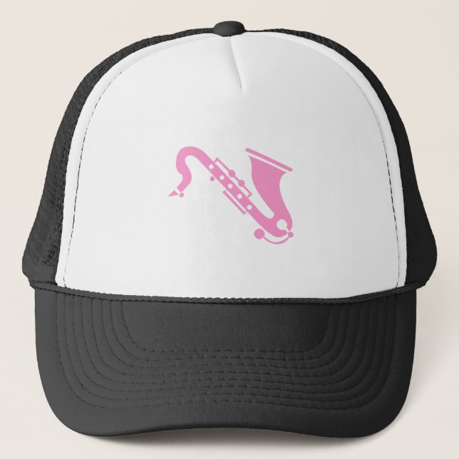 Gorra De Camionero Saxofón - Rosa (Anverso)