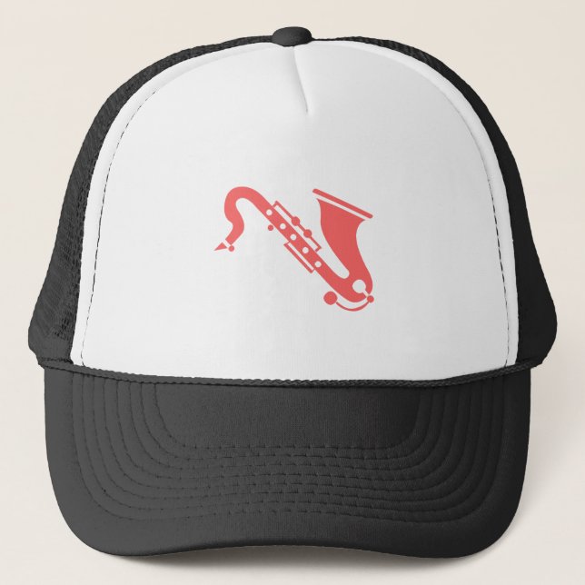 Gorra De Camionero Saxofón - Rosa tropical (Anverso)
