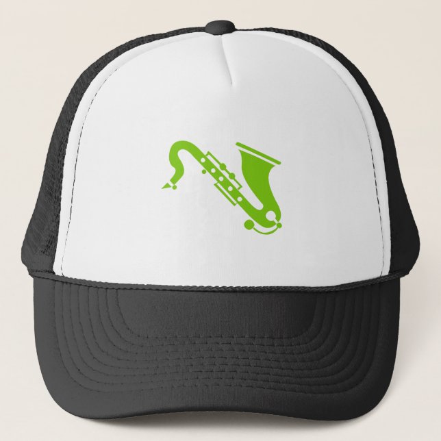Gorra De Camionero Saxofón - Verde marciano (Anverso)