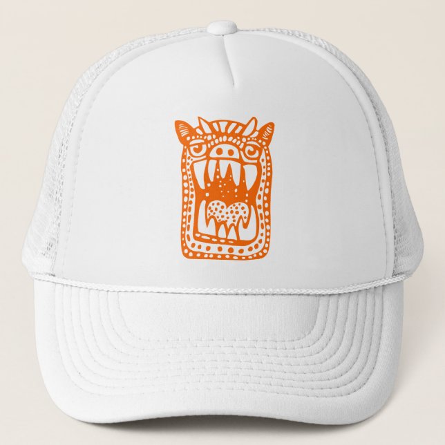 Gorra De Camionero Scary Monster - Naranja (Anverso)
