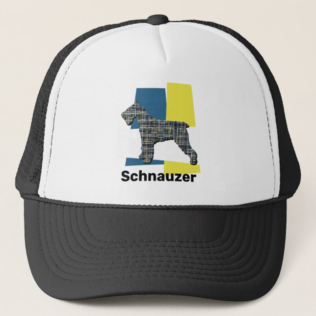 Gorra De Camionero Schnauzer Dog Silhouette TriGrid (Anverso)