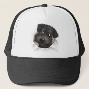 Gorra De Camionero Schnoodle (negro) que revienta hacia fuera