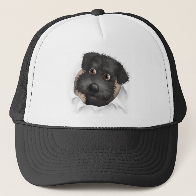 Gorra De Camionero Schnoodle (negro) que revienta hacia fuera (Anverso)