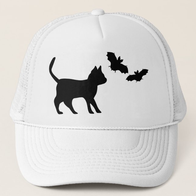 Gorra De Camionero Schwarzer Kater mit Fledermaus (Anverso)