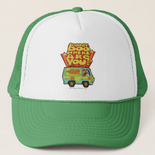 Gorra De Camionero Scooby-Doo   "¿Dónde Estás?" Retro Personalizado V