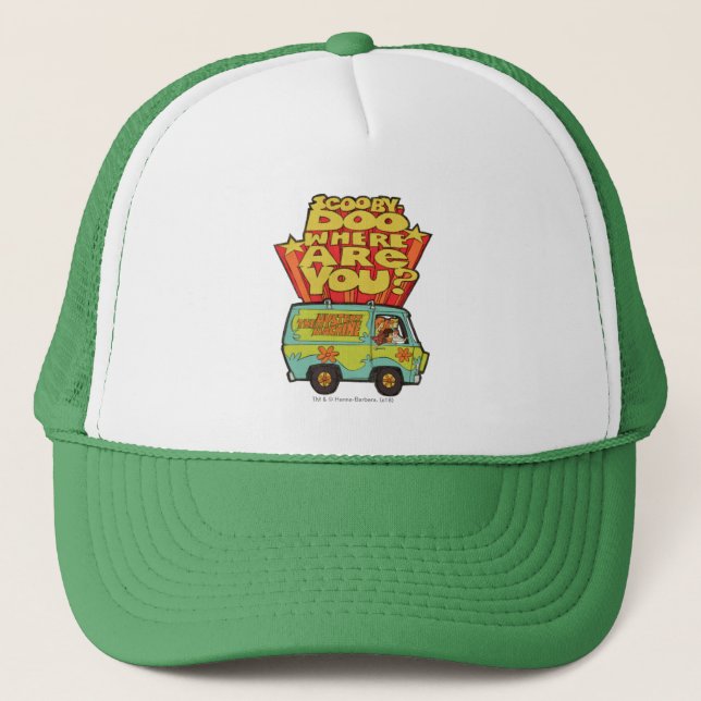 Gorra De Camionero Scooby-Doo | "¿Dónde Estás?" Retro Personalizado V (Anverso)
