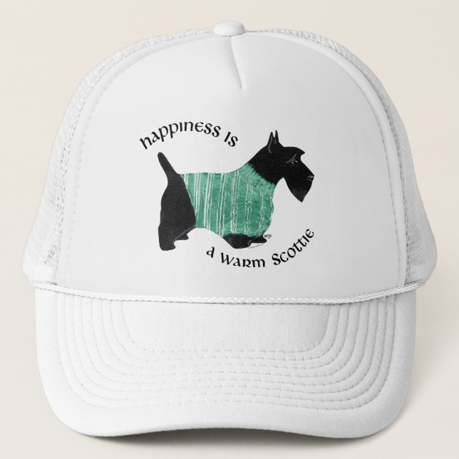 Gorra De Camionero Scottie con un suéter verde a rayas (Anverso)