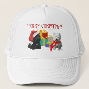 Gorra De Camionero Scottie y Westie Feliz Navidad
