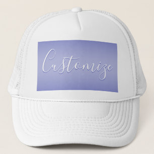 Gorra De Camionero Script cursivo editable   Blanco y violeta púrpura