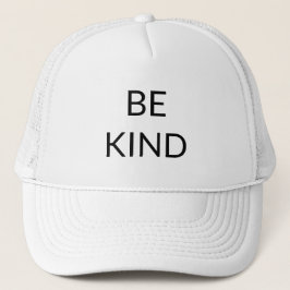 Gorra De Camionero Sé amable, blanco negro minimalista