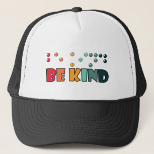 Gorra De Camionero Sé amable de la alfabetización en Braille