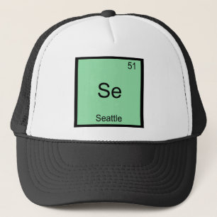 Gorra De Camionero Se - Camiseta Símbolo Elemento Químico de Seattle