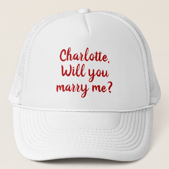 Gorra De Camionero ¿Se casará con mi personalizado? (Anverso)