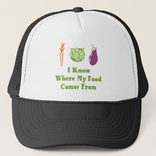 Gorra De Camionero Sé de adónde mi comida viene (Anverso)