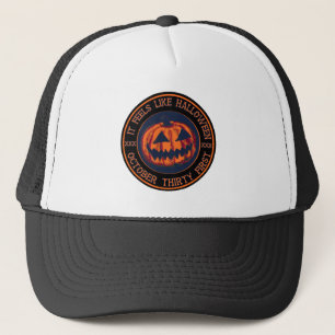 Gorra De Camionero Se Siente Como El Halloween Jack-O-Lantern