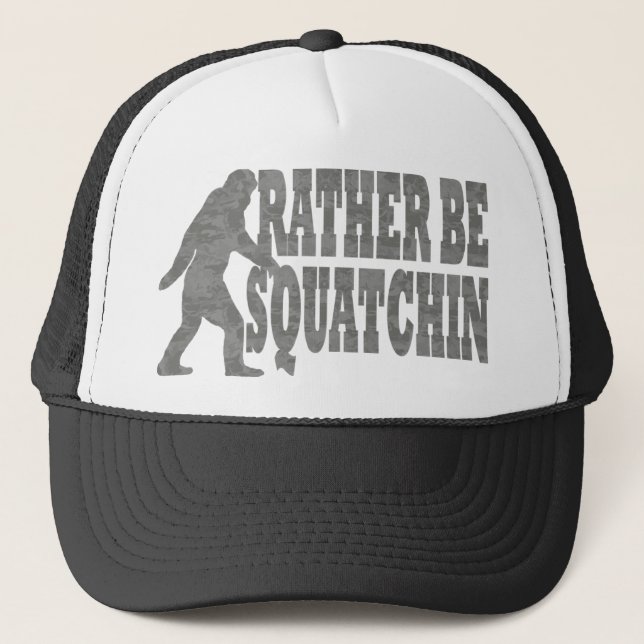 Gorra De Camionero Sea bastante squatchin, camuflaje del negro (Anverso)