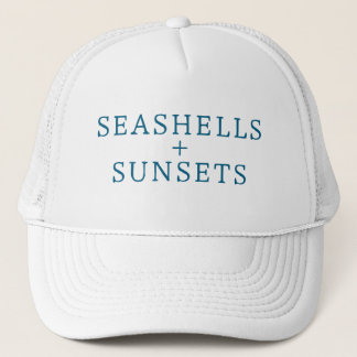 Gorra De Camionero Seashells & Sunsets Hat Vacation Beach Custom Cap