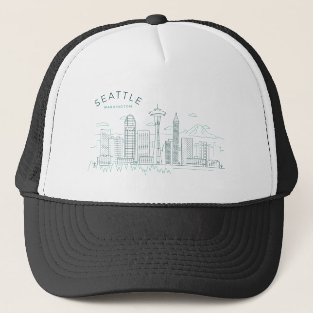 Gorra De Camionero Seattle Skyline Stroke (Anverso)